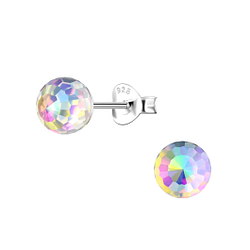 Wholesale 6mm Disco Ball Sterling Silver Ear Studs - JD21179