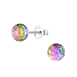 Wholesale 6mm Disco Ball Sterling Silver Ear Studs - JD21177