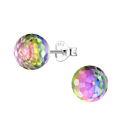 Wholesale 8mm Disco Ball Sterling Silver Ear Studs - JD21181