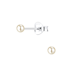 Wholesale 3mm Pearl Sterling Silver Ear Studs - JD7404