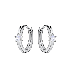 Wholesale 12mm Sterling Silver Star Huggie Earrings - JD21814