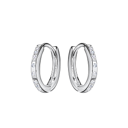 Wholesale 13mm Sterling Silver Huggie Earrings - JD21815