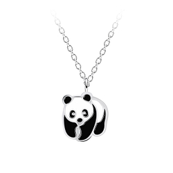 Wholesale Sterling Silver Panda Necklace - JD14513