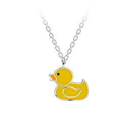 Wholesale Sterling Silver Duck Necklace - JD20890