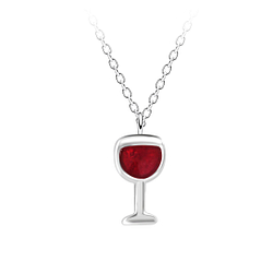 Wholesale Sterling Silver Glass Necklace - JD20205