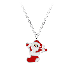 Wholesale Sterling Silver Santa Necklace - JD20223