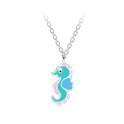 Wholesale Sterling Silver Seahorse Necklace - JD14533