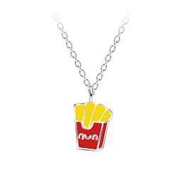 Wholesale Sterling Silver French Fries Necklace - JD20193