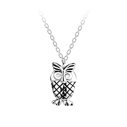 Wholesale Sterling Silver Owl Necklace - JD20817