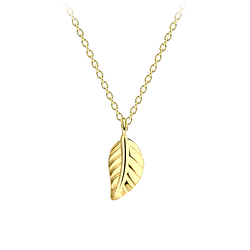 Wholesale Sterling Silver Leaf Necklace - JD21314