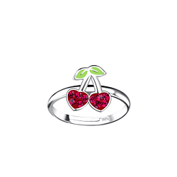 Wholesale Sterling Silver Cherry Adjustable Ring - JD20246