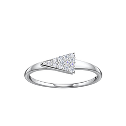 Wholesale Sterling Silver Triangle Ring - JD21437