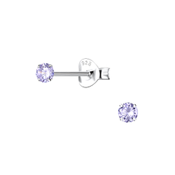 Wholesale 3mm Round Cubic Zirconia Sterling Silver Ear Studs - JD2019