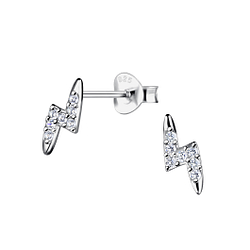 Wholesale Sterling Silver Thunder Bolt Ear Studs - JD21978