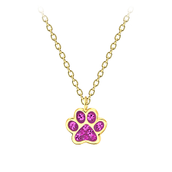 Wholesale Sterling Silver Paw Print Necklace - JD21992