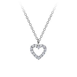 Wholesale Sterling Silver Heart Necklace - JD21976