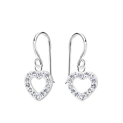 Wholesale Sterling Silver Heart Earrings - JD21587