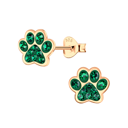 Wholesale Sterling Silver Paw Print Ear Studs - JD4085