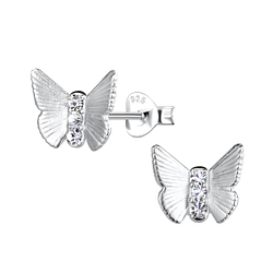 Wholesale Sterling Silver Butterfly Ear Studs - JD22024