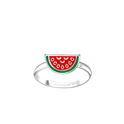 Wholesale Sterling Silver Watermelon Adjustable Ring - JD22054