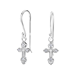 Wholesale Sterling Silver Cross Earrings - JD22239