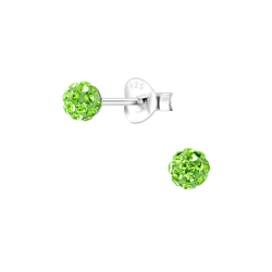 Wholesale Sterling Silver 4mm Crystal Ball Ear Studs - JD2223