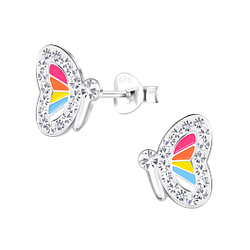 Wholesale Sterling Silver Butterfly Ear Studs - JD16815