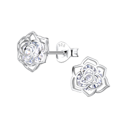 Wholesale Sterling Silver Flower Ear Studs - JD22169