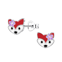 Wholesale Sterling Silver Fox Ear Studs - JD22069