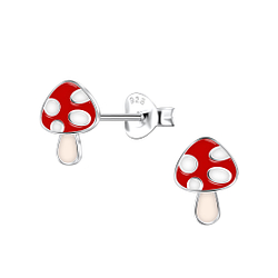 Wholesale Sterling Silver Mushroom Ear Studs - JD22071
