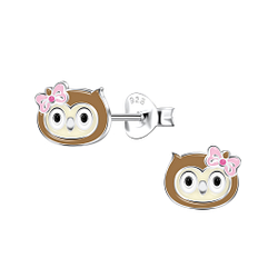 Wholesale Sterling Silver Owl Ear Studs - JD22088
