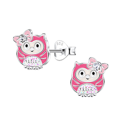 Wholesale Sterling Silver Owl Ear Studs - JD22094