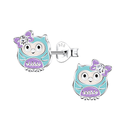 Wholesale Sterling Silver Owl Ear Studs - JD22096