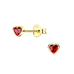 Wholesale Sterling Silver Heart Cubic Zirconia Ear Studs - JD19200