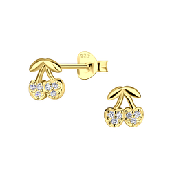 Wholesale Sterling Silver Cherry Ear Studs - JD21972