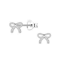 Wholesale Sterling Silver Twisted Bow Ear Studs - JD22101