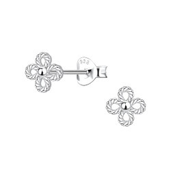 Wholesale Sterling Silver Twisted Flower Ear Studs - JD22106