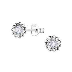Wholesale Sterling Silver Flower Ear Studs - JD22110