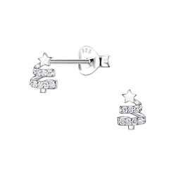 Wholesale Sterling Silver Christmas Tree Ear Studs - JD22113