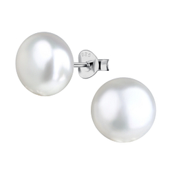 Wholesale 10mm Fresh Water Pearl Sterling Silver Ear Studs - JD22207
