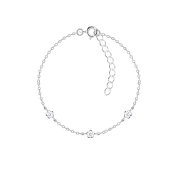 Wholesale Sterling Silver Triple Flower Bracelet - JD22624 Wholesale Sterling Silver Triple Flower Bracelet - JD22624