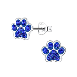 Wholesale Sterling Silver Paw Print Ear Studs - JD4083