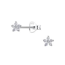 Wholesale Sterling Silver Flower Ear Studs  - JD22419
