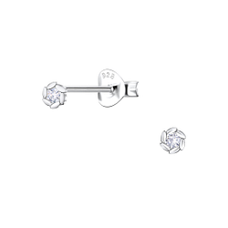 Wholesale Sterling Silver Flower Ear Studs - JD22669