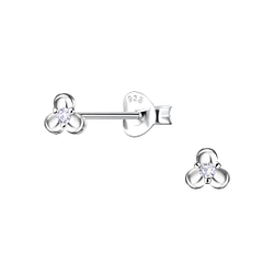 Wholesale Sterling Silver Flower Ear Studs - JD22677