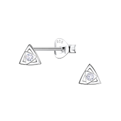 Wholesale Sterling Silver Triangle Ear Studs - JD22683 Wholesale Sterling Silver Triangle Ear Studs - JD22683