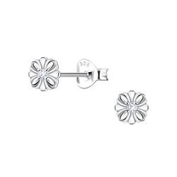 Wholesale Sterling Silver Flower Ear Studs - JD22689
