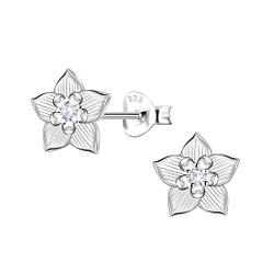 Wholesale Sterling Silver Flower Ear Studs - JD22637
