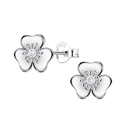 Wholesale Sterling Silver Flower Ear Studs - JD22638