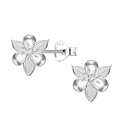 Wholesale Sterling Silver Flower Ear Studs - JD22641
